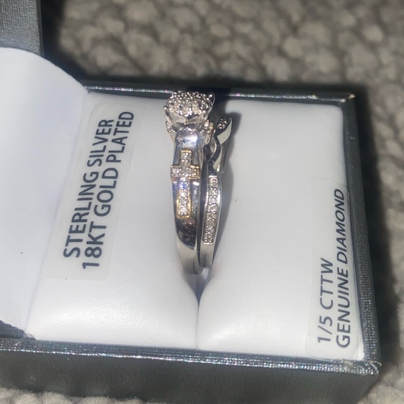 Forever Bride, Sterling Silver, 18KT Gold Plated, 1/5 CTTW Genuine Diamond - Picture 3 of 6